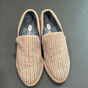 Dr. Scholl's Tan Patterned Slip-On Flats